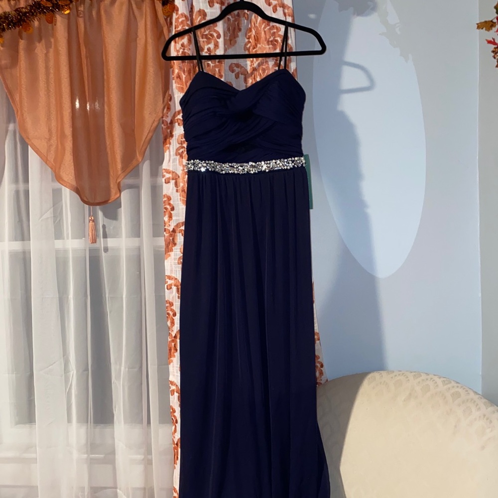 SIZE 15 Prom/ Forma Dress Navy Blue NEVER WORN